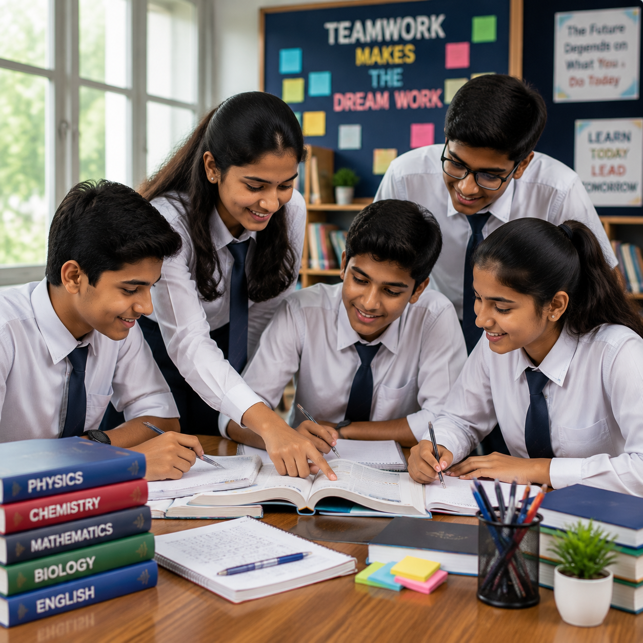 Students collaborating in an open schooling programme